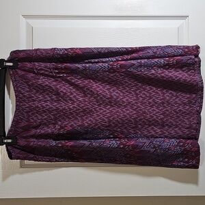 Prana Women’s Isadora Mixed Print Lined Midi Skirt in Purple Multi Size 10